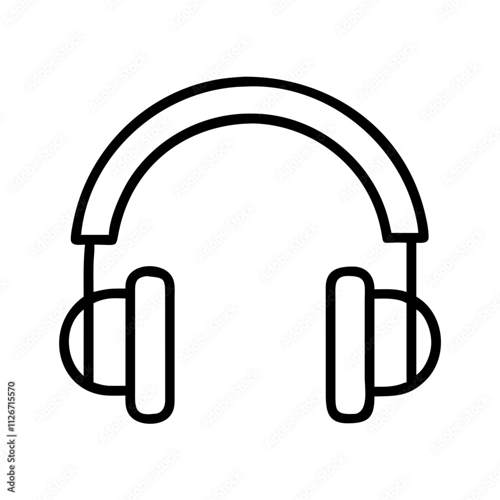 headphones icon, music vector icon, entertainment vector icon - black outline icon of headphones symbolizing music, entertainment, and musical in simple design. headphones icon, music vector icon, entertainment vector icon - black outline icon of headphones symbolizing music, entertainment, and musical in simple design.