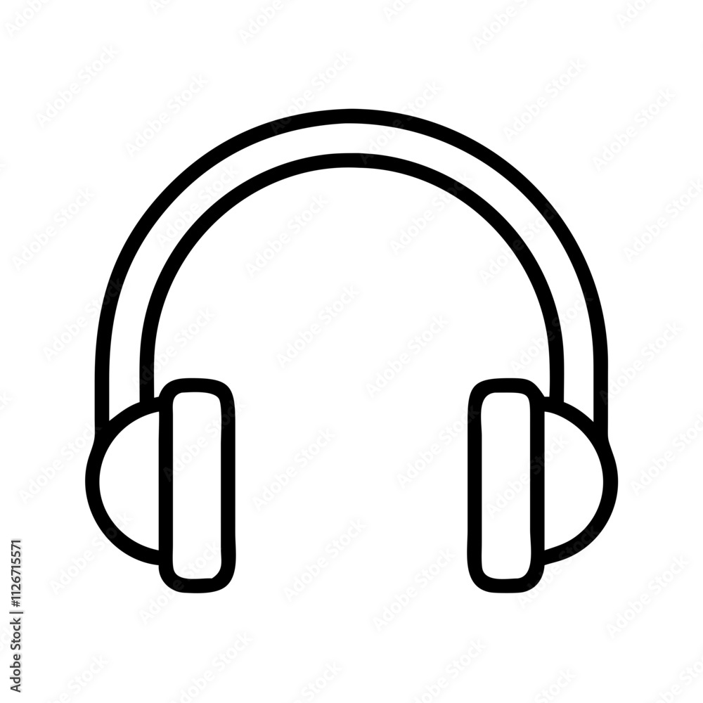 headphones icon, music vector icon, entertainment vector icon - black outline icon of headphones symbolizing music, entertainment, and musical in simple design. headphones icon, music vector icon, entertainment vector icon - black outline icon of headphones symbolizing music, entertainment, and musical in simple design.