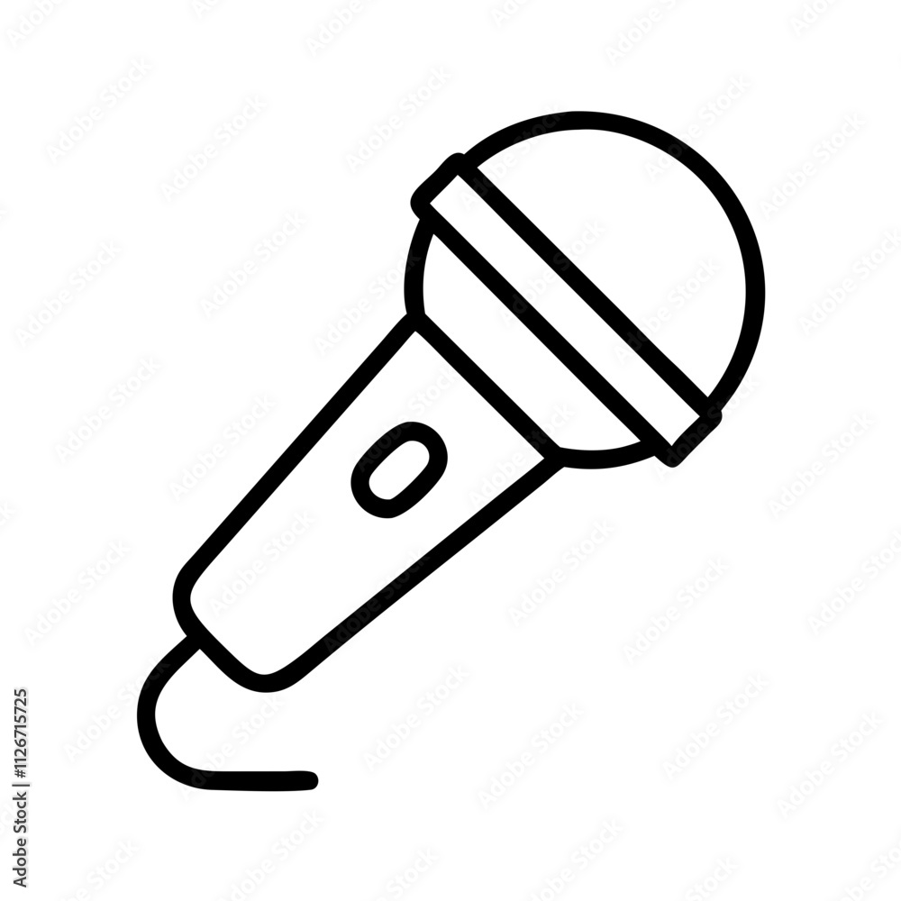 microphone icon, music vector icon, entertainment vector icon - black outline icon of microphone symbolizing music, entertainment, and musical in simple design. microphone icon, music vector icon, entertainment vector icon - black outline icon of microphone symbolizing music, entertainment, and musical in simple design.