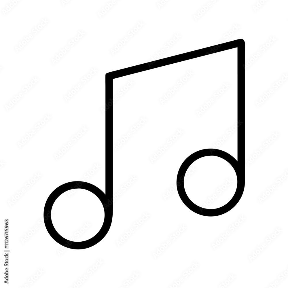 music note icon, music vector icon, entertainment vector icon - black outline icon of music note symbolizing music, entertainment, and musical in simple design. music note icon, music vector icon, entertainment vector icon - black outline icon of music note symbolizing music, entertainment, and musical in simple design.