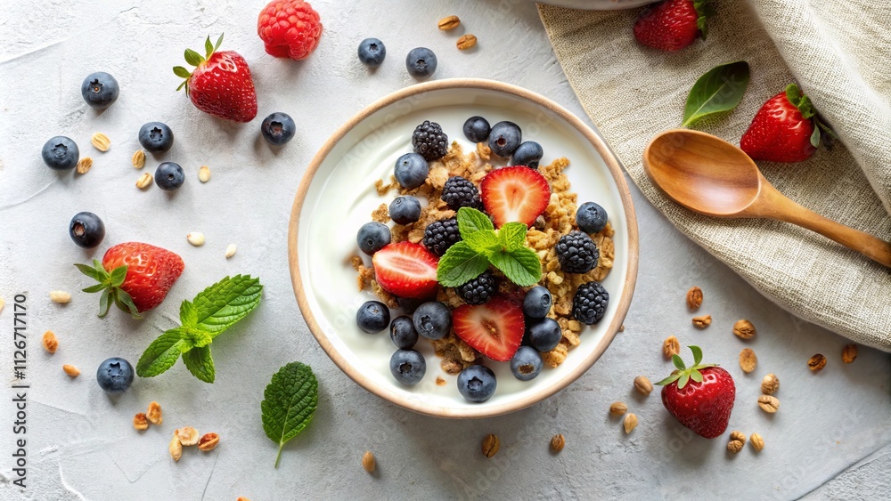 Creamy Yogurt with Berries and Granola A Delicious and Healthy Breakfast