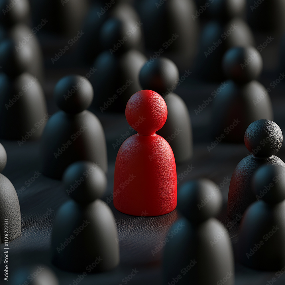 Fototapeta premium a group of red and people network sign 