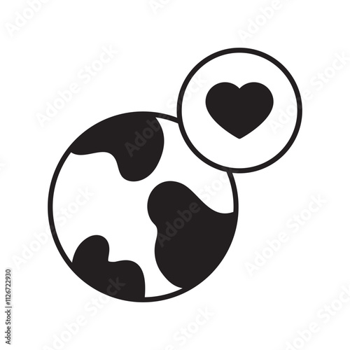 love glyph icon with white background vector stock illustration