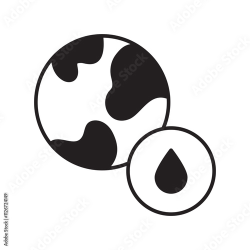 save water glyph icon with white background vector stock illustration