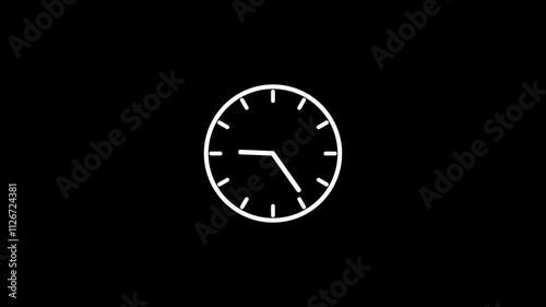 Wallpaper Mural Icon Clock Hour Watch Time Monoline Style. Simple clock concept icon Torontodigital.ca