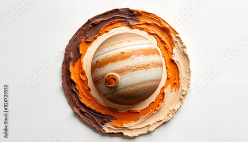 Artistic Jupiter planet design with colorful swirl photo