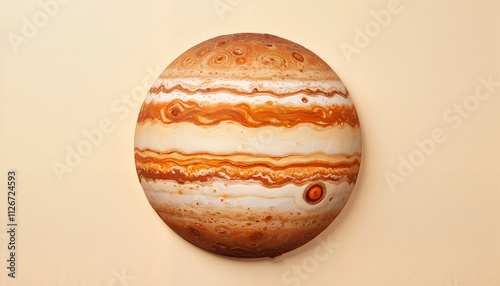 Jupiter planet illustration on beige background photo