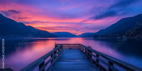 Wallpaper Mural Sunrise over the pier at Neptunes Arm, showcasing the beauty of the dawn sky, highlighting the tranquil waters and scenic views that define this picturesque location at sunrise. Torontodigital.ca