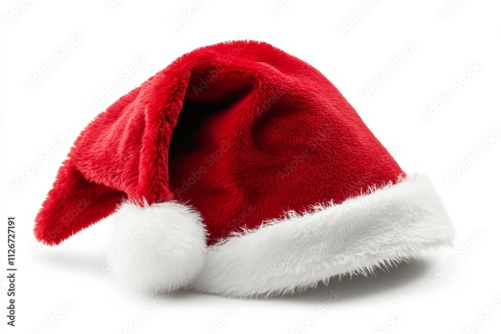 Classic Red Santa Hat Isolated on White Background Classic Red Santa Hat Isolated on White Background