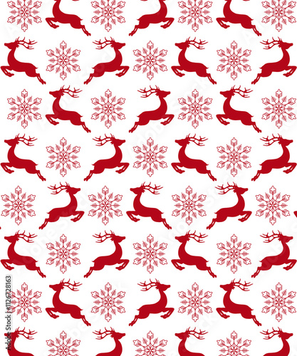 Christmas pattern with a deer