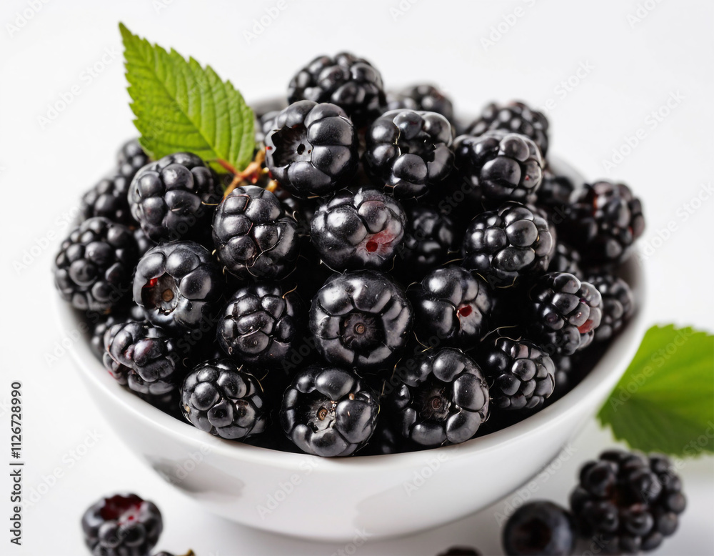Fresh Blackberries in White Bowl – Vibrant and Healthy Fruit on Clean Background. Fresh Blackberries in White Bowl – Vibrant and Healthy Fruit on Clean Background.