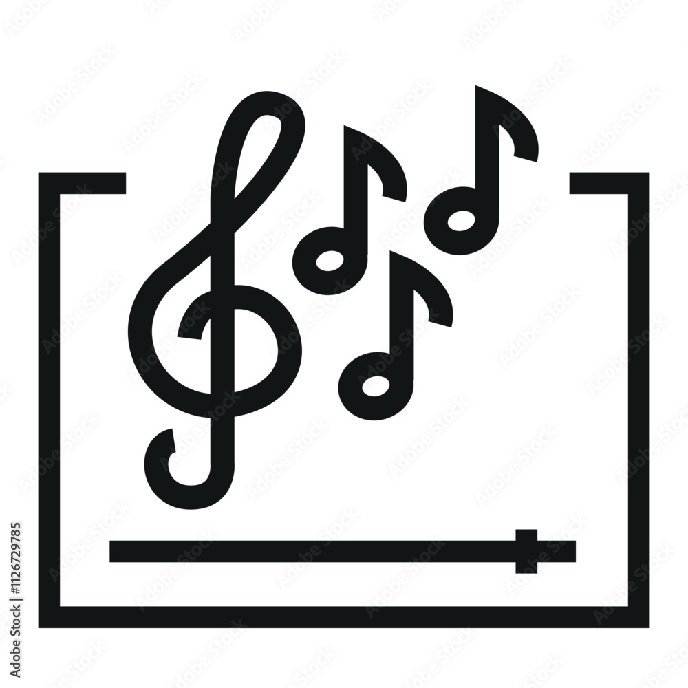 Musical genre line black icon. Vector isolated button. Musical genre line black icon. Vector isolated button.