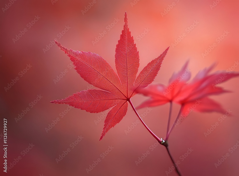 Crimson Maple Leaf: A Vibrant Autumnal Display Crimson Maple Leaf: A Vibrant Autumnal Display