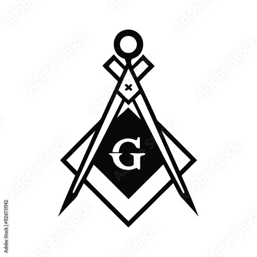 a black and white illustration of a Masonic symbol