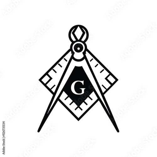 a black and white illustration of a Masonic symbol