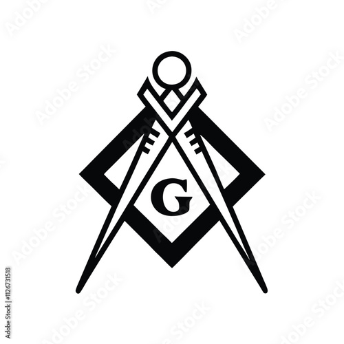 a black and white illustration of a Masonic symbol