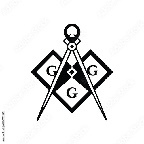 a black and white illustration of a Masonic symbol