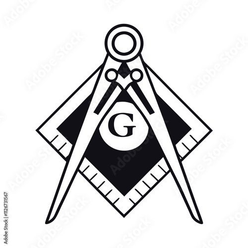 a black and white illustration of a Masonic symbol