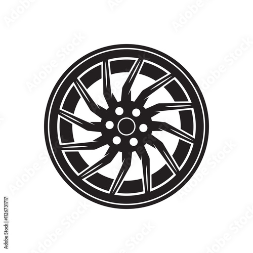 Car rim vector logo illustration design