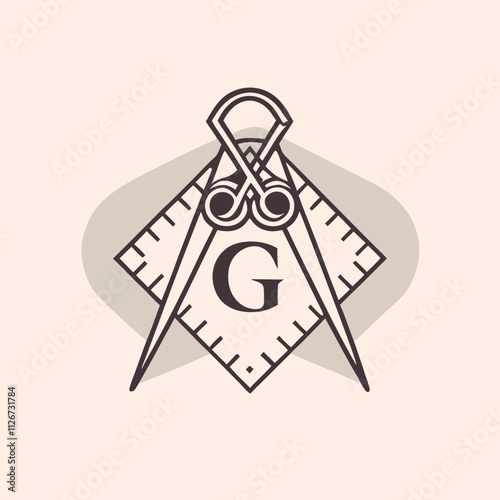 a black and white illustration of a Masonic symbol