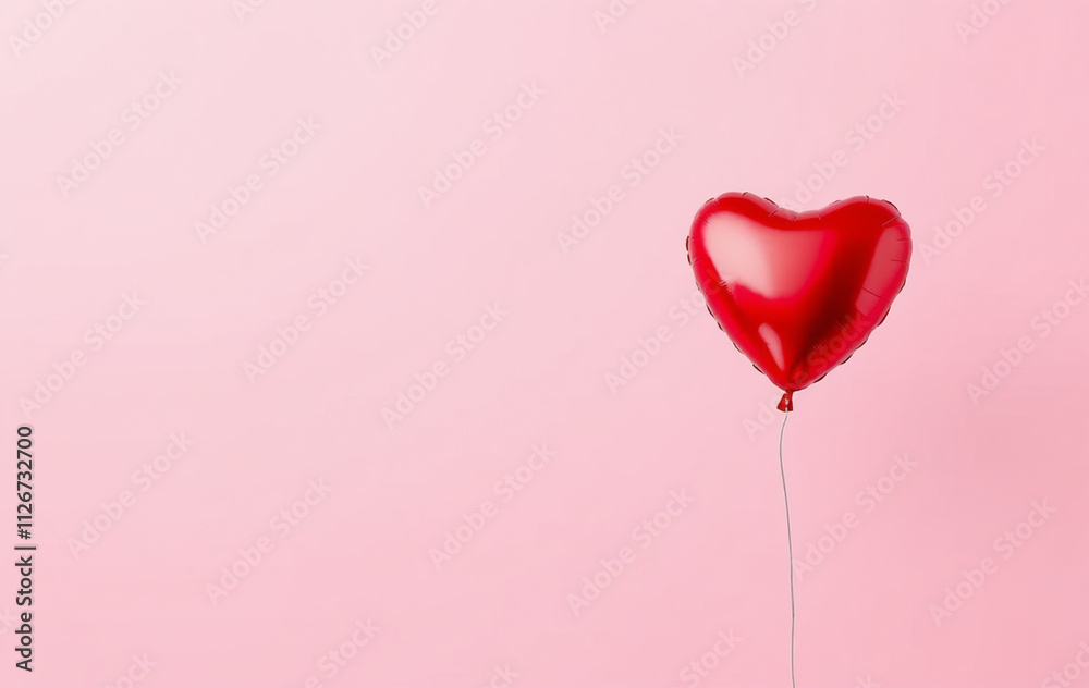 a red heart balloon floating on a pink background with a string attached to it's end and a string attached to the end of the balloon a red heart balloon floating on a pink background with a string attached to it's end and a string attached to the end of the balloon