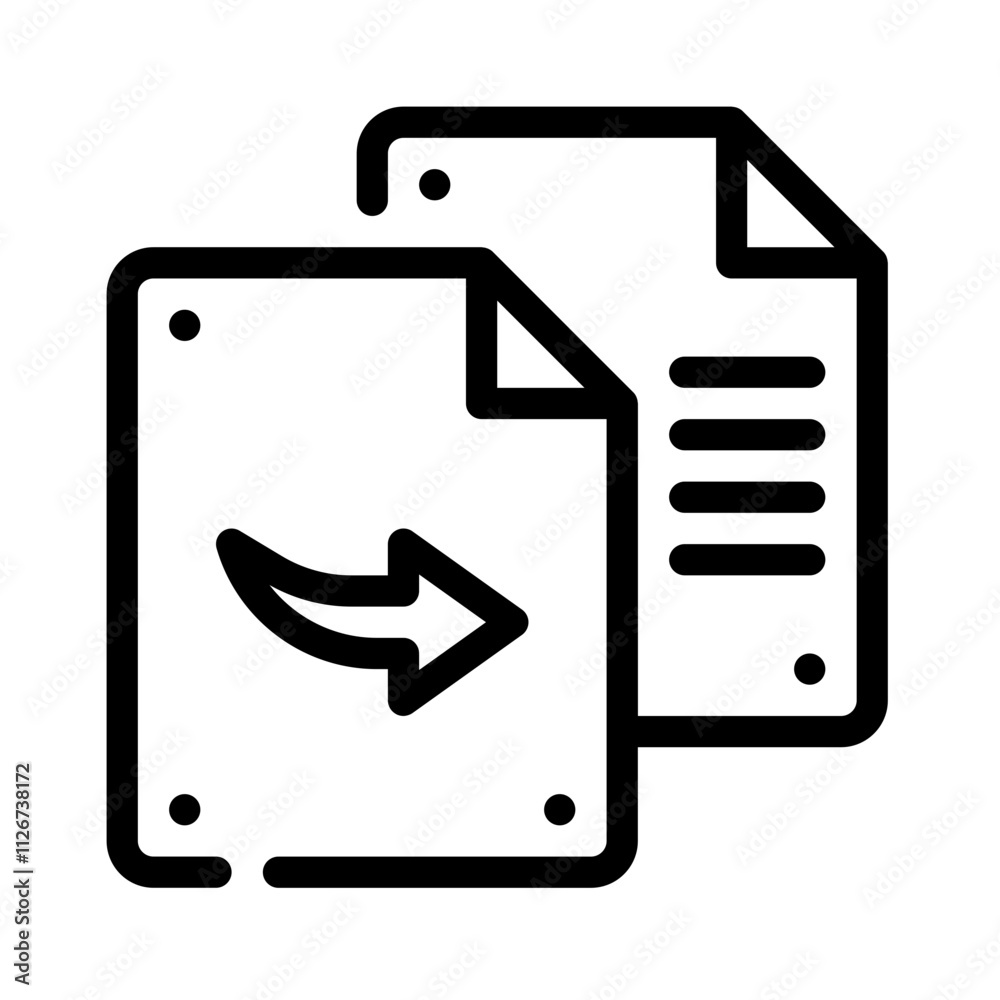 Icon Copy File With Style Outline