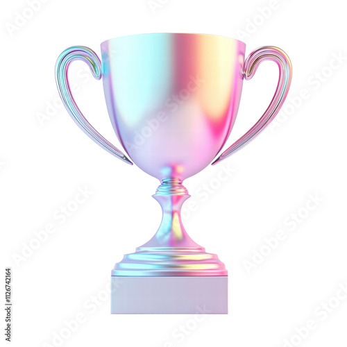 Shiny iridescent trophy with elegant design