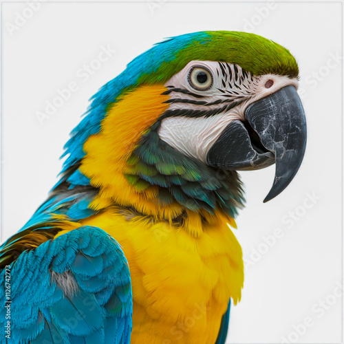 A colorful parrot Isolated on white background. photo