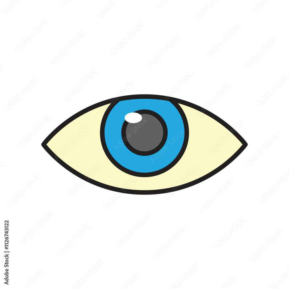Eye icon, vector illustration, filled style, best used for web Eye icon, vector illustration, filled style, best used for web