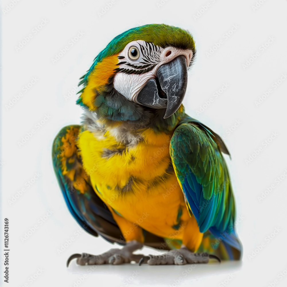 Fototapeta premium A colorful parrot Isolated on white background.