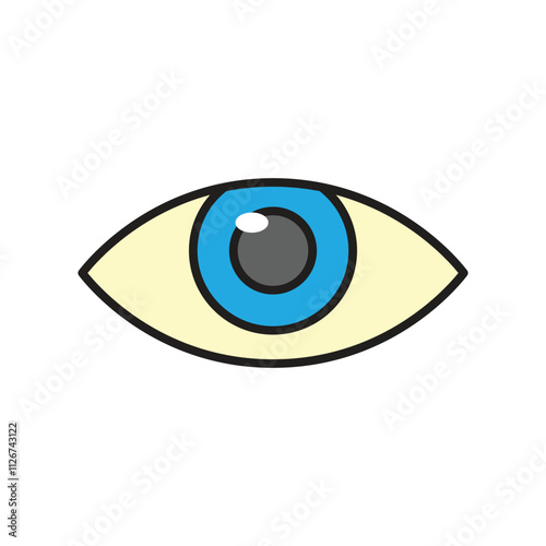 Eye icon, vector illustration, filled style, best used for web