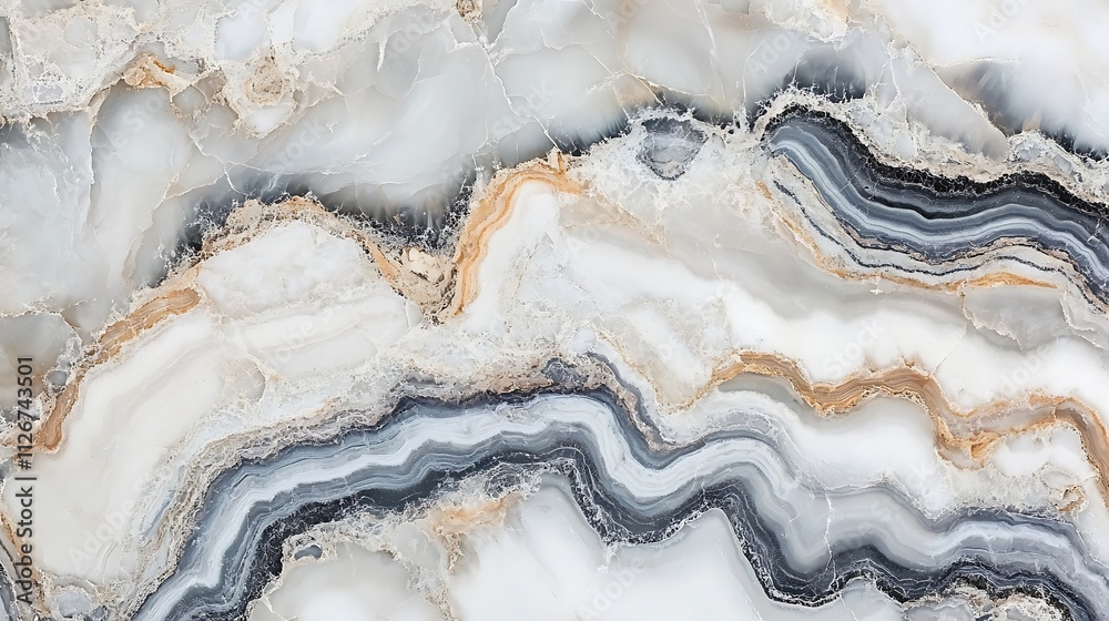 Obraz premium Elegant Grey and Gold Onyx Marble Texture: Close-Up Detail. AI Generated