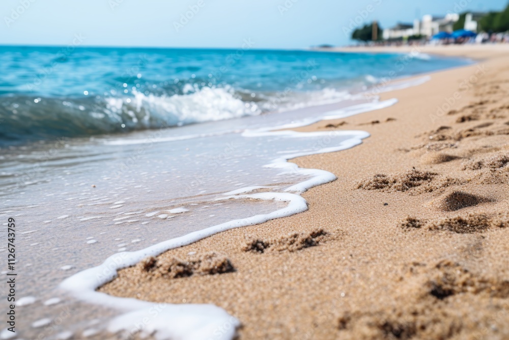 Obraz premium Discovering the serenity of the ocean shore a tranquil retreat by the sea awaits you
