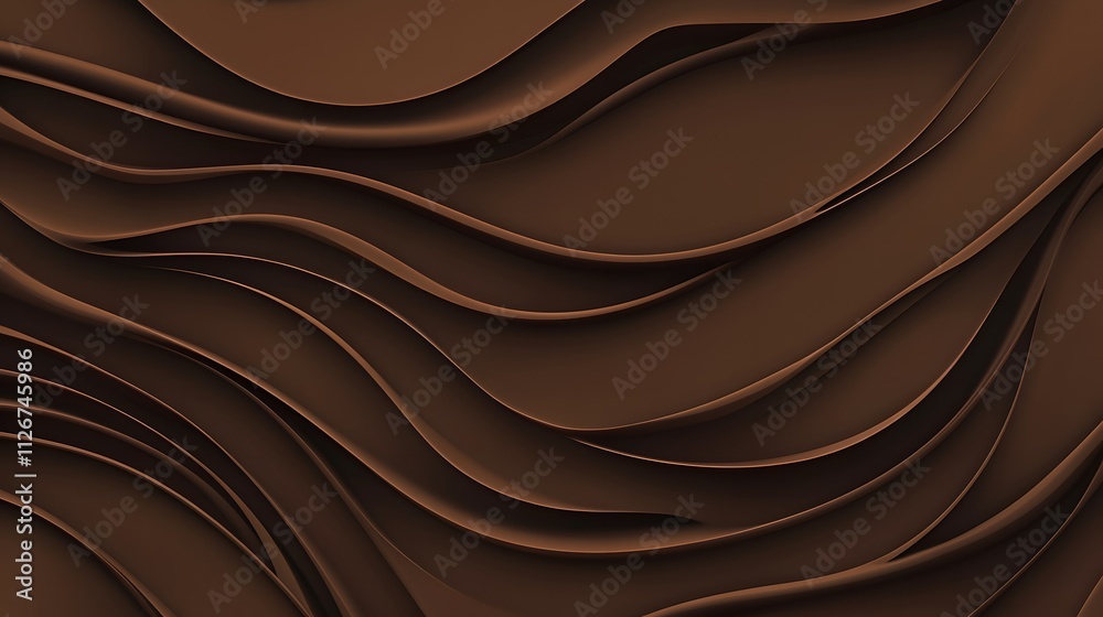Fototapeta premium Abstract Brown Swirling Chocolate Wave Pattern