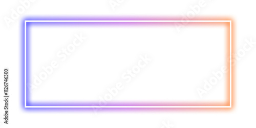 square frame glowing neon lights
