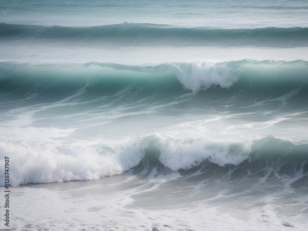 softly blurred ocean waves in cool tones softly blurred ocean waves in cool tones