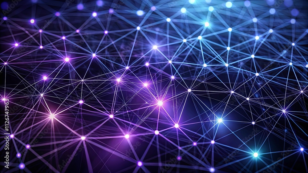 Abstract Network Connections Illuminated Nodes and Intertwined Pathways Abstract Network Connections Illuminated Nodes and Intertwined Pathways