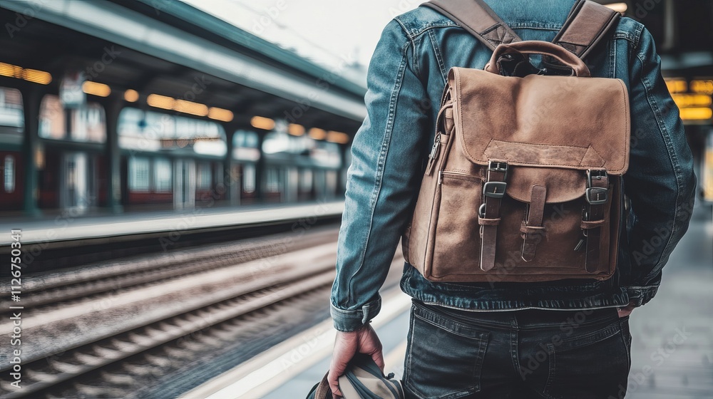 Guiding Someone to the Train Platform While Holding Their Bag at the Station Guiding Someone to the Train Platform While Holding Their Bag at the Station