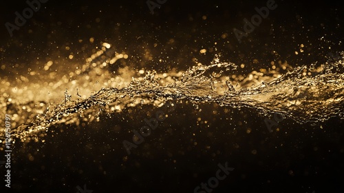 Captivating Splash of Champagne in Motion Against a Dark Background