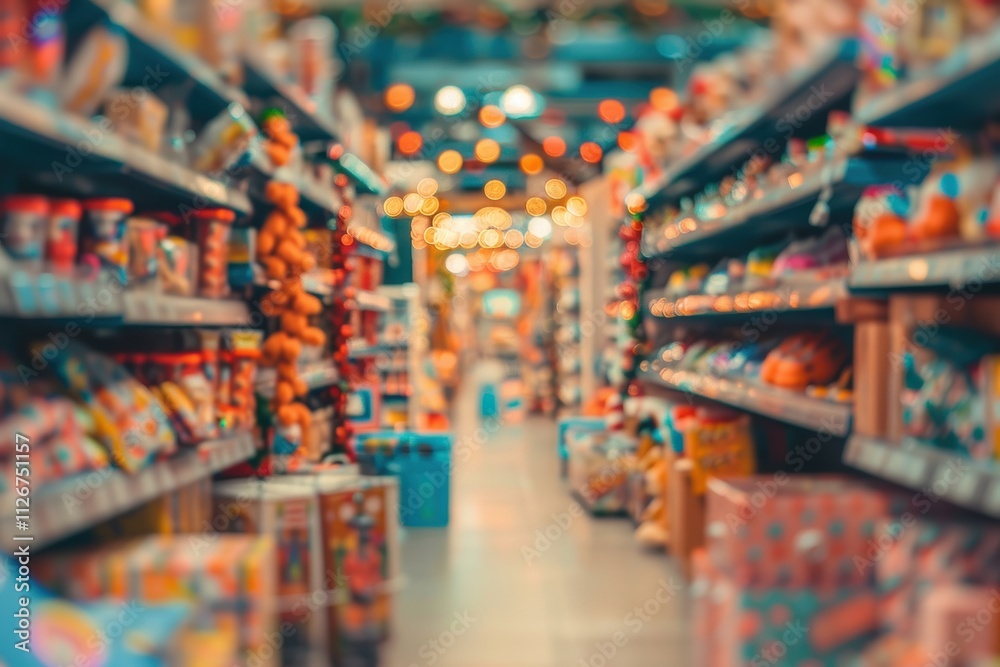 Fototapeta premium Santa's toy factory with a dreamy blurred background and festive details