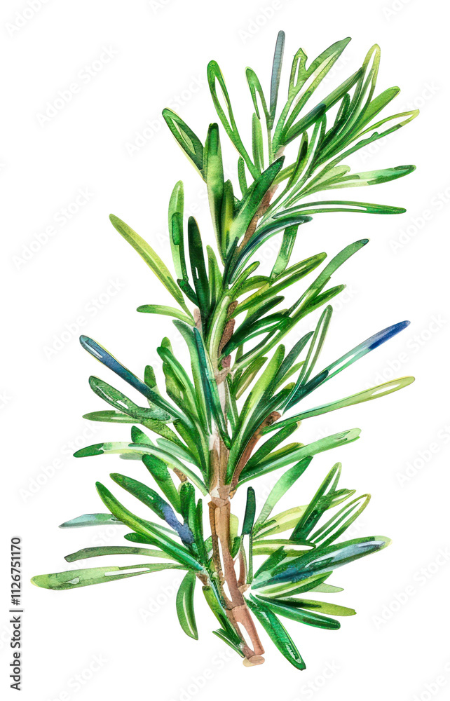 Obraz premium PNG An isolated fresh rosemary illustration vibrant herbal.