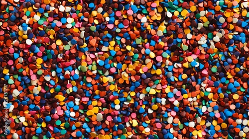 Colorful Tiny Confetti Dots Scattered on a Flat Surface for Celebration and Festive Themes
