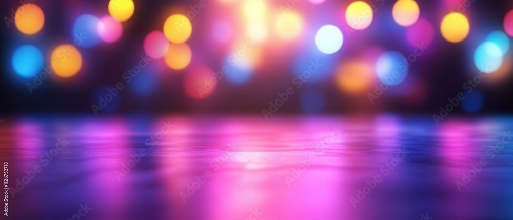 Vibrant Purple and Pink Bokeh Lights Reflecting on a Shiny Surface Vibrant Purple and Pink Bokeh Lights Reflecting on a Shiny Surface