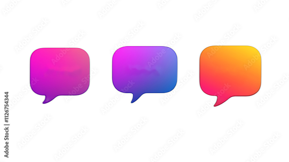 Colorful Gradient Speech Bubbles Communication Chat Dialogue Messaging UI UX Design Elements Colorful Gradient Speech Bubbles Communication Chat Dialogue Messaging UI UX Design Elements
