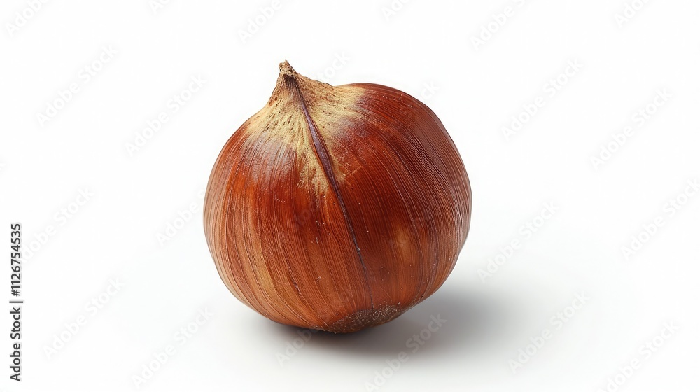 Fototapeta premium A sweet and crunchy hazelnut, isolated on a white background