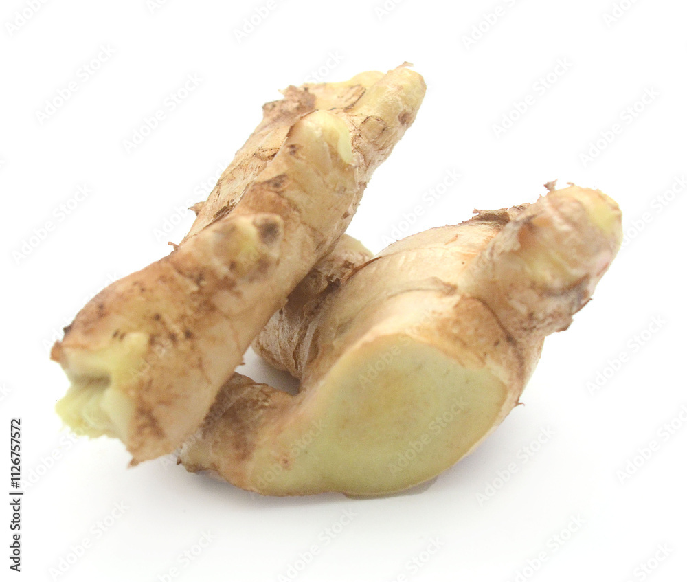 Sliced fresh ginger root isolated on white background,Craiova,Romania - stock photo
Sliced fresh ginger root isolated on white background,Craiova,Romania - stock photo