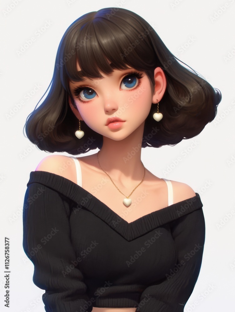 Confident girl in fancy dress.Portrait design Confident girl in fancy dress.Portrait design