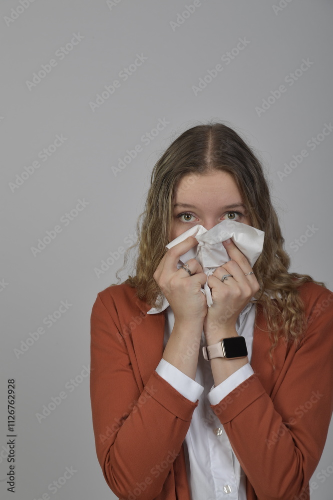 frau, erkältung, grippe, nase, krank, allergie, taschentuch, niesen, gewebe, erkrankung, leute, ill, gesicht, person, gesundheit, viren, 1, schönheit, medikament, medizinisch, winter, kind, husten