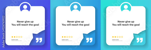 3D bubble testimonial banner, quote, infographic. Social media post template designs for quotes. Empty speech bubbles, quote bubbles and text box. Vector Illustration EPS10.