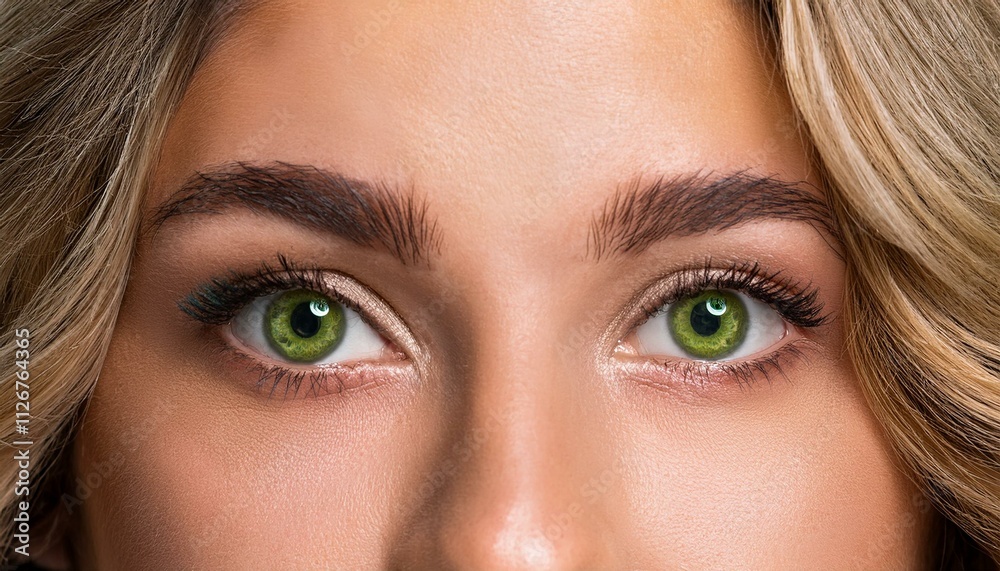 Fototapeta premium detail of beautiful green eyes, AI generated